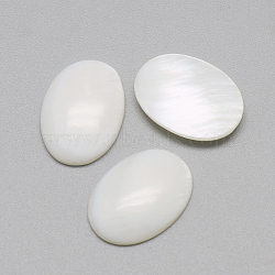 Freshwater Shell Cabochons, Oval, Seashell Color, 17~18x13x3~4mm(X-SSHEL-R042-27)