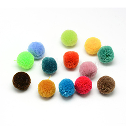 DIY Doll Craft Polyester Pom Pom Ball, Round, Mixed Color, 15mm(AJEW-S063-1.5cm-M)