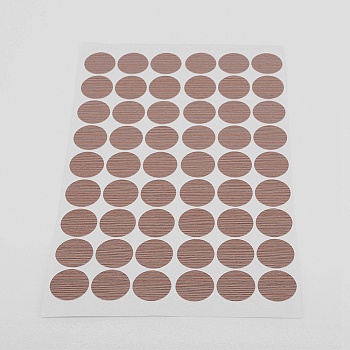 PVC Stickers, Screw Hole Covered Stickers, Round, Camel, 210x133x0.4mm, Stickers: 20mm, 54pcs/sheet