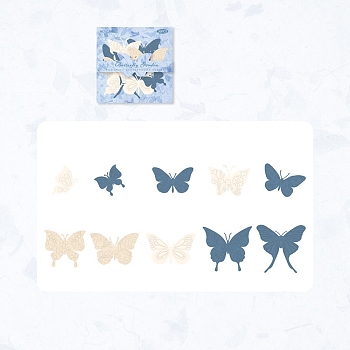 Nostalgia Series Picture Stickers DIY Handmade Scrapbook Photo Albums, Letter, Butterfly, 29-58x26-59.5x0.5mm