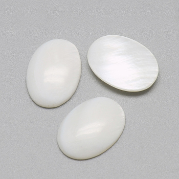 Freshwater Shell Cabochons, Oval, Seashell Color, 17~18x13x3~4mm