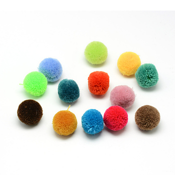 DIY Doll Craft Polyester Pom Pom Ball, Round, Mixed Color, 15mm
