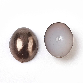 ABS Plastic Imitation Pearl Cabochons, Oval, Coconut Brown, 8x6x2mm, about 5000pcs/bag