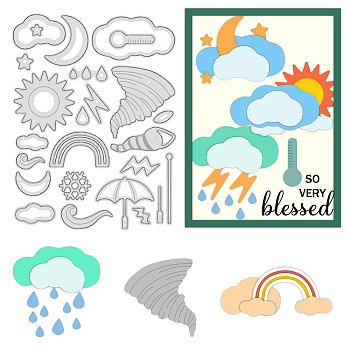 Weather Theme Carbon Steel Cutting Dies Stencils, for DIY Scrapbooking, Photo Album, Decorative Embossing Paper Card, Stainless Steel Color, Cloud, 130x99x0.8mm