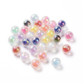 Transparent Acrylic Beads, Bead in Bead, Round, Mixed Color, 16x15mm, Hole: 2.5mm