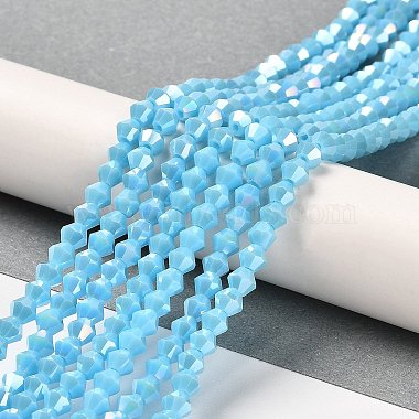 Opaque Solid Color Electroplate Glass Beads Strands(EGLA-A039-P4mm-B12)-4