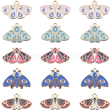Golden Mixed Color Insects Alloy+Enamel Pendants