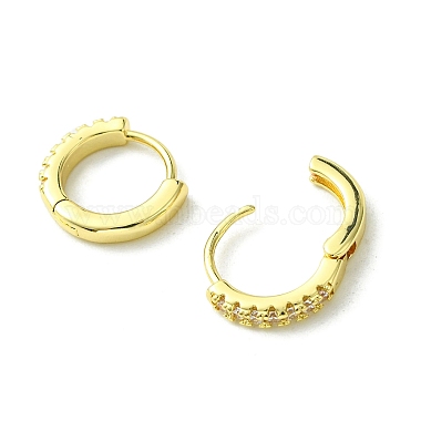 Brass Micro Pave Cubic Zirconia Hoop Earrings for Women(EJEW-D111-04G)-2