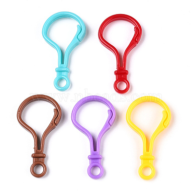 Opaque Solid Color Bulb Shaped Plastic Push Gate Snap Keychain Clasp Findings(KY-N022-08)-2