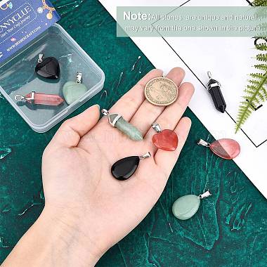 SUNNYCLUE 9Pcs 9 Style Natural & Synthetic Mixed Gemstone Pendants(G-SC0001-73)-3