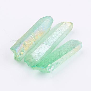 Electroplated Natural Quartz Crystal Graduated Beads Strands(G-P315-A03)-3