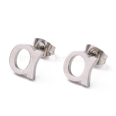Alphabet 304 Stainless Steel Stud Earrings