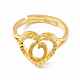 Real 18K Gold Plated Brass Alphabet Adjustable Rings(RJEW-M139-18O)-2