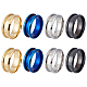 8Pcs 4 Colors 316L Titanium Steel Grooved Finger Ring Settings(FIND-DC0001-04)-1