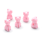 Opaque Acrylic Kitten Beads, Cat, Pink, 14.5x8.5x9.5mm, Hole: 2.5mm(X-MACR-S830-02H)