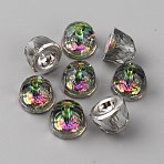 Electroplate Transparent Glass Beads, Half Round, Green, 8.5x10mm, Hole: 1.5mm(EGLA-WH0001-08E)