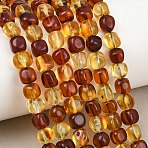 Two Tone Natural Amber Beads Strands, Nuggets, Tumbled Stone, Mixed Color, 5.5~7x5.5~6.5x5~6.5mm, Hole: 0.7mm, about 56~57pcs/strand, 13.78''~14.17''(35~36cm)(G-K426-A03-05)