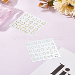 2Pcs 2 Styles Nail Art Stickers, Self Adhesive, for Nail Tips Decals Decorations, Mixed Shapes, 6x6x0.1cm, 1pc/style(MRMJ-LP0002-91)