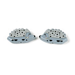 Printed Opaque Resin Beads, Hedgehog, Light Steel Blue, 14.5x27x6mm, Hole: 1.4~1.5mm(RESI-N043-14C)