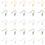 500Pcs 5 Colors Iron Earring Hooks, with Horizontal Loop, Ear Wire, Cadmium Free & Lead Free, Mixed Color, 17~19x0.8mm, Hole: 2mm, 22 Gauge, Pin: 0.6mm, 100pcs/color(IFIN-YW0004-06)