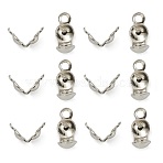 Tarnish Resistant 304 Stainless Steel Bead Tips, Calotte Ends, Clamshell Knot Cover, Stainless Steel Color, 6x3mm, Hole: 1mm(X-STAS-G127-06P)