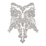 Glass Lace Embroidery Sewing Fiber, DIY Rhinestone Garment Accessories, Flower, Clear, 525x370x5mm(DIY-WH0622-487)