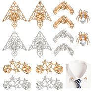 Elite 14Pcs 7 Style Star & Flower & Wheat & Spider Alloy Brooch Pins with Crystal Rhinestone, Shirt Collar Badges Clips, Mixed Color, 18~40x18.5~40x1.5~5mm, 2Pcs/style(JEWB-PH0001-29)
