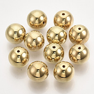 CCB Plastic Beads, Round, Gold, 16x15.5mm, Hole: 1.6mm(X-CCB-S160-320E)