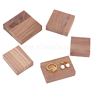 Elite 10Pcs 5 Styles Black Peach Wood Necklace Display Stands, Square, Tan, 4~6.2x4.05~6.1x1.5~1.55cm(ODIS-PH0001-49)