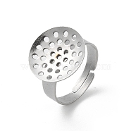 304 Stainless Steel Sieve Ring Settings, Round, Stainless Steel Color, Inner Diameter: 18mm, Tray: 16mm(STAS-K278-06A-P)