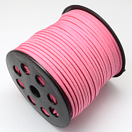 Faux Suede Cord, Faux Suede Lace, Hot Pink, 2.7x1.4mm, about 98.42 yards(90m)/roll(LW-R007-1042)