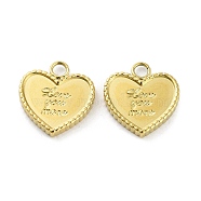 Ion Plating(IP) 316L Surgical Stainless Steel Pendants, Nickel Free, Heart with Word Love You More, Real 18K Gold Plated, 16x15x2.5mm, Hole: 2.5mm(STAS-D029-29G)