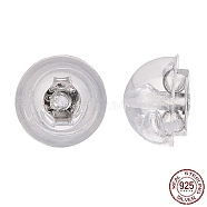 925 Sterling Silver Ear Nuts, with 925 Stamp, Silver, 5.5x4mm, Hole: 0.8mm(X-STER-K167-036S)