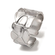 304 Stainless Steel Open Cuff Rings, Polygon, Stainless Steel Color, US Size 7 1/4(17.5mm)(RJEW-Z018-05P)