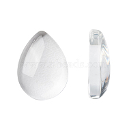 Transparent Glass Cabochons, teardrop, Clear, Size: about 10mm wide, 14mm long, 3.6mm thick(X-GGLA-Q001-1)