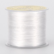 Japanese Flat Elastic Crystal String, Polyester Thread, for Stretch Bracelets Gemstone Jewelry Making, White, 0.5mm, about 65.6 yards(60m)/roll(EW-Z001-B32)