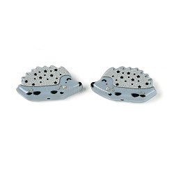 Printed Opaque Resin Beads, Hedgehog, Light Steel Blue, 14.5x27x6mm, Hole: 1.4~1.5mm(RESI-N043-14C)