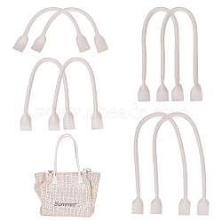 WADORN 8Pcs 4 Style PU Leather Sew on Bag Handles, White, 32~62.5x1.55~1.65x0.9~1.05cm, Hole: 1.5mm, 2pcs/style(PURS-WR0001-25A)