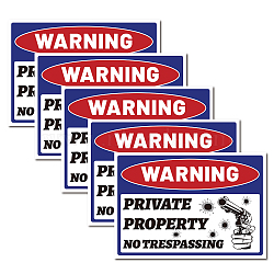 Waterproof PVC Warning Sign Stickers, Rectangle, Word, 17.5x25cm, 5pcs/set(DIY-WH0237-008)