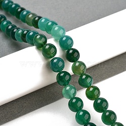 Natural Green Onyx Agate Dyed & Heated Round Bead Strands, 8mm, Hole: 1mm, about 49pcs/strand, 15.7 inch(G-P070-19-8mm)