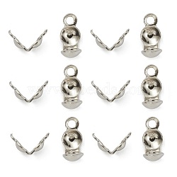 304 Stainless Steel Bead Tips, Calotte Ends, Clamshell Knot Cover, Stainless Steel Color, 6x3mm, Hole: 1mm(X-STAS-G127-06P)