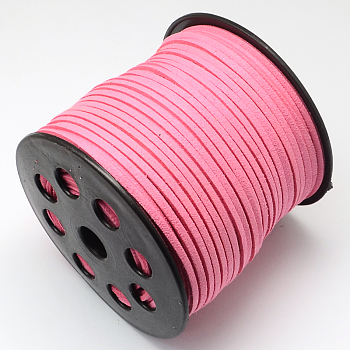 Faux Suede Cord, Faux Suede Lace, Hot Pink, 2.7x1.4mm, about 98.42 yards(90m)/roll