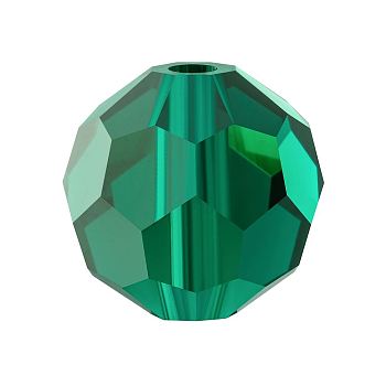 Preciosa&reg Crystal Beads, Czech Crystal, 451 19 602 Round, 50730 Emerald, 6mm, Hole: 1.2mm