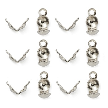 304 Stainless Steel Bead Tips, Calotte Ends, Clamshell Knot Cover, Stainless Steel Color, 6x3mm, Hole: 1mm