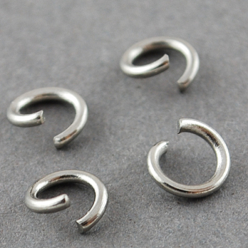 304 Stainless Steel Jump Rings, Open Jump Rings, Stainless Steel, 20 Gauge, 5x0.8mm, Inner Diameter: 3.4mm