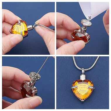 March Glass Urn Pendant Necklace DIY Making Kit(DIY-CN0001-82J)-3