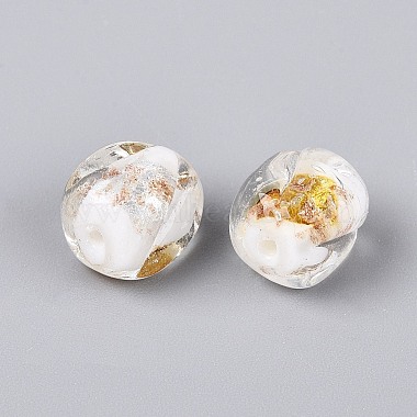 la main d'or et d'argent des perles de verre feuille(FOIL-Q003-01J)-3
