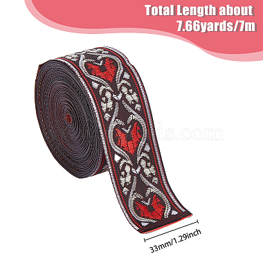 Ethnic style Embroidery Polyester Ribbons(OCOR-WH0077-27B)-2