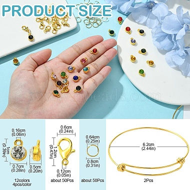 DIY Birthstone Charm Bangle & Pendant Decoration Making Kits(DIY-YW0008-95)-2