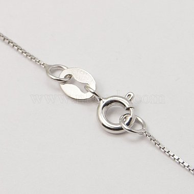Rhodium Plated 925 Sterling Silver Box chain Necklaces(X-STER-E032-107A)-4